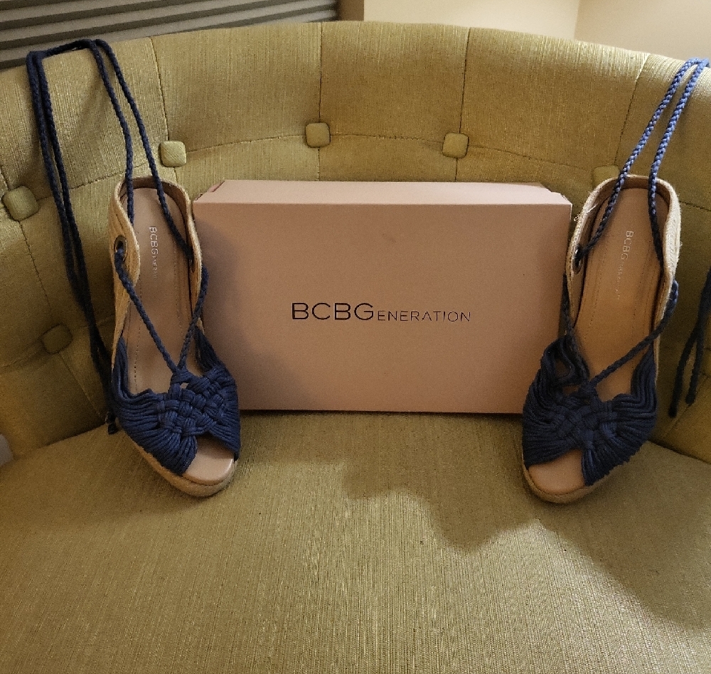 BCBGeneration Women's Navy Woven Sandals